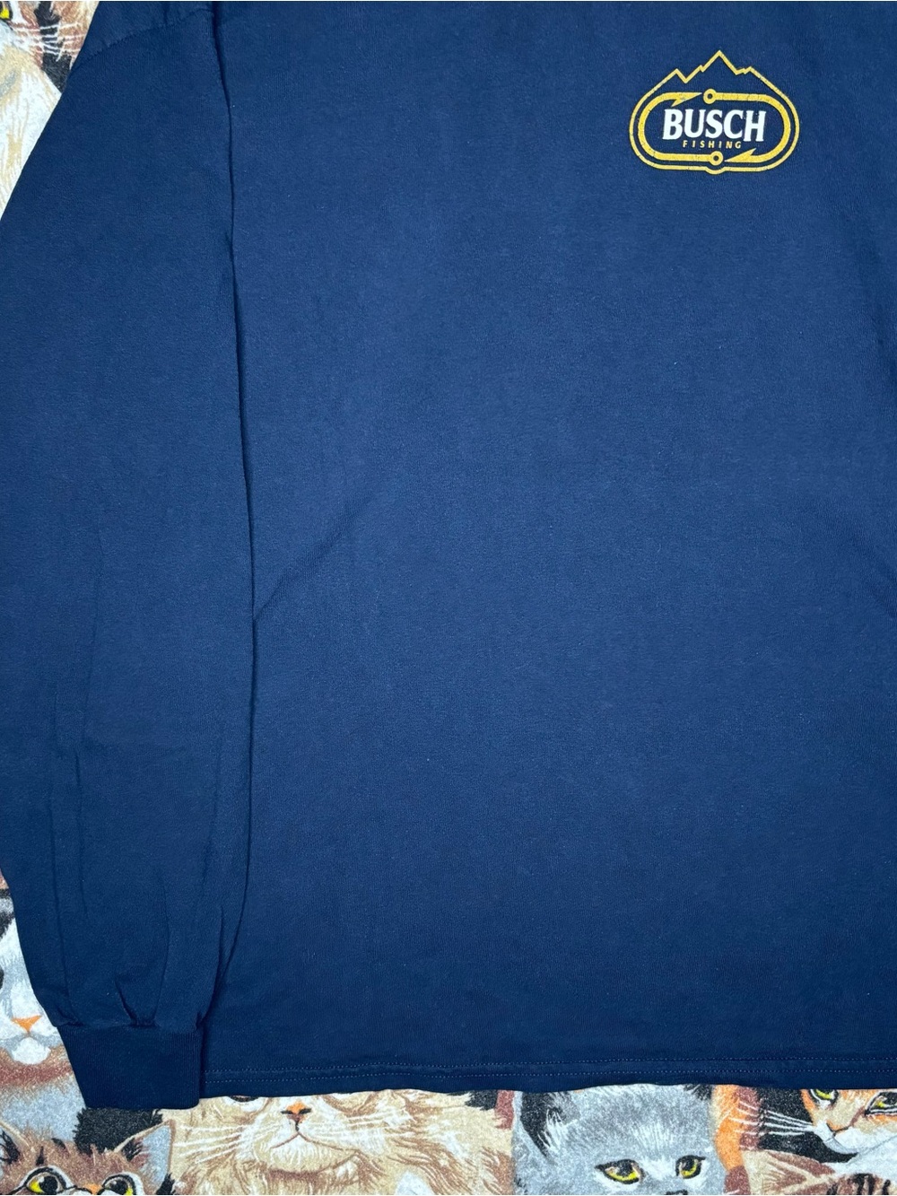 Busch 'Gone Fishin' Long Sleeve Tee Light Beer Fishing Busch Light XL T-Shirt - Picture 9 of 9